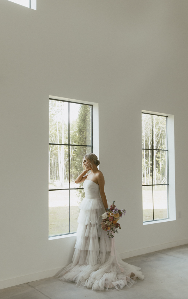 A classic but bold Bride and Groom at the Monroe at 415th wedding venue